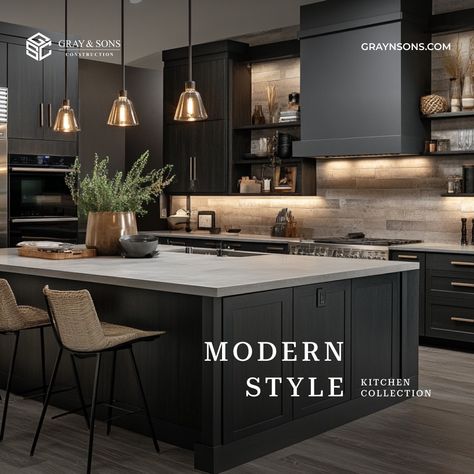 Discover the perfect kitchen for your home with Gray and Sons! 🍳🏡✨ Our kitchen collections combine style, functionality, and high-quality craftsmanship. Which one matches your taste? 🔹 Modern Style: Sleek and sophisticated, with clean lines and high-tech features, our modern kitchens bring a fresh and efficient look to any home. Think streamlined cabinets, glossy finishes, and state-of-the-art appliances. 💡🔧 🔹 BOLD Style: Make a statement with our BOLD kitchens! Dark colors, dramatic textur... Bold Kitchens, Bold Kitchen, The Perfect Kitchen, Perfect Kitchen, Modern Kitchens, Bold Style, Kitchen Collection, Kitchen Styling, Bold Fashion