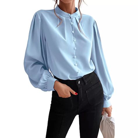 Elegant Pant, Women Floral Blouse, Stripped Tops, Skirt Pencil, Women's Button Down Shirt, Silky Blouse, Dress Slacks, Tie Front Blouse, Bishop Sleeve