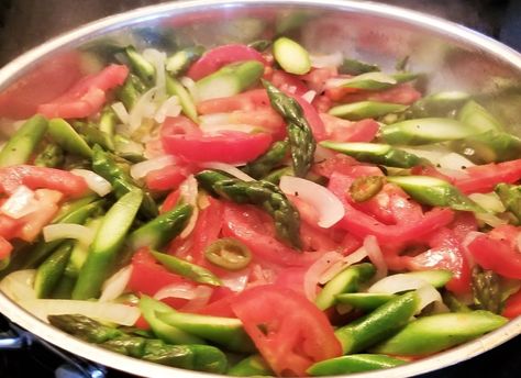 Mexican Style Asparagus Mexican Asparagus Recipes, Mexican Asparagus, Salad Asparagus, Serrano Pepper, Small Tomatoes, Fresh Asparagus, Asparagus Recipe, Tomato Recipes, Mexican Style