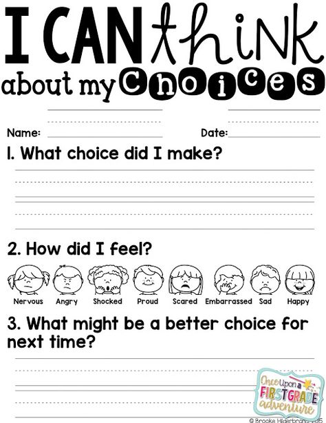 Think Sheets, Think Sheet, Responsive Classroom, Classroom Behavior Management, Behaviour Management, School Social Work, Counseling Activities, Social Emotional Skills, Classroom Behavior