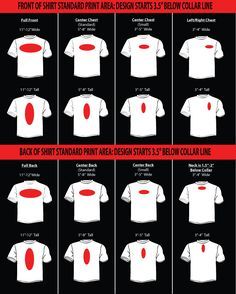 Sizing chart infographic for determining the size of the design ... Cricut Logo, Screen Printing Logo, Inkscape Tutorials, Logo Silhouette, Sublimacion Ideas, Projets Cricut, Logo Placement, Cricut Projects Beginner, Diy Vinyl