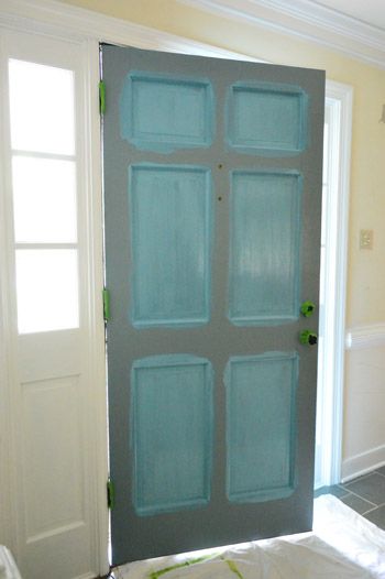 Painting The Back Of Your Front Door A Bold Color | Young House Love Paint Front Door Inside, Painting Inside Of Front Door, Inside Front Door Colors, Paint Inside Of Front Door, Inside Of Front Door, Inside Front Door, Paint Doors, Painting Doors, Front Door Inside