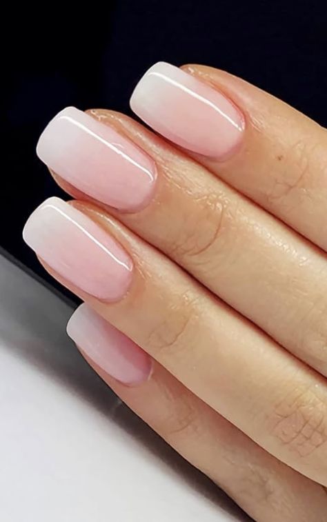 Gel Nails For Pale Skin, Squavol Nails Design, Milky Acrylic Nails, Sheer Pink Acrylic Nails, Light Pink Ombre Nails, Ombré French Nails, Ombré French, Ombre French Nails, Baby Shower Nails