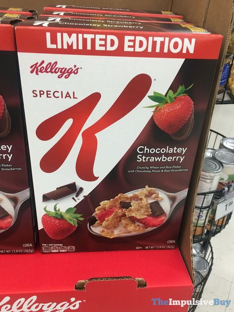 BACK ON SHELVES: Kellogg's Special K Limited Edition Chocolatey Strawberry Cereal Cereal Kelloggs, Strawberry Cereal, Baskin Robbins Flavors, Special K Cereal, Haribo Candy, Special K, Fast Food Menu, Grocery Shop, Dessert Drinks