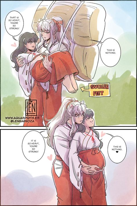 Love Is Strong, Inuyasha And Kagome, Anime Pregnant, Inuyasha Love, Inuyasha And Sesshomaru, Inuyasha Fan Art, Kagome And Inuyasha, Anime Nerd, Strong Love