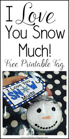 Free "I Love You Snow Much" Ornament Tags. These snowman ornaments are great for student made gifts. Classroom Christmas Gifts, Winter Classroom Activities, Craft Christmas Gifts, Students Christmas, Parents Christmas, Student Christmas Gifts, Cadeau Parents, Winter Classroom, Christmas Gifts For Parents