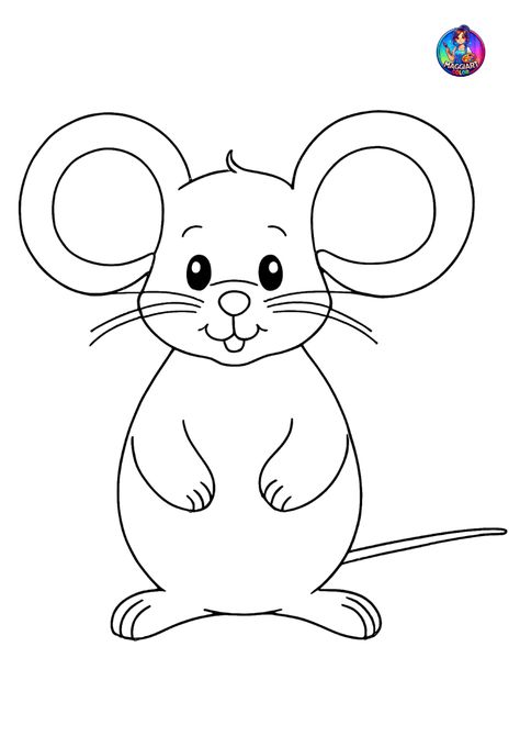 Cute mouse coloring page for kids. Easy and fun to color! #mouse #coloringpage #kidsart #free #cute #coloringbook #kids #artforkids #printable Easy Mouse Craft Preschool, Diy Teddy Bear, Mouse Drawing, Mouse Crafts, Animals Coloring, Cute Rats, Christmas Mouse, Cute Mouse, Animal Coloring Pages