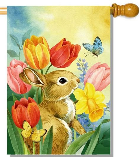 Flower Garden Drawing, Abstract Painting Acrylic Modern, Easter Drawings, Easter Paintings, Easter Flags, Bee Painting, Bunny Painting, Sunrise Art, Flag Painting