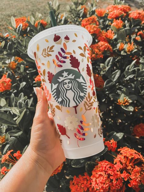 PUMPKIN SPICE FALL Super Seamless™ Starbucks Cup Wrap | Etsy Copo Starbucks, Starbucks Cup Design, Starbucks Cup Art, Personalized Starbucks Cup, Christmas Cups, Custom Starbucks Cup, Cute Coffee Cups, Circuit Ideas, Silhouette Diy