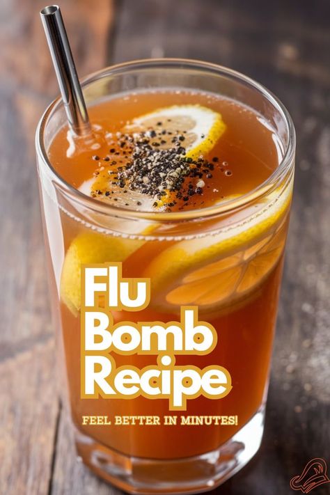 DIY Flu Bomb Quick Cold Remedies, Best Cold Remedies, Homemade Cold Remedies, Honey Remedies, Cold Remedies Fast, Immunity Tea, Garlic And Honey, Turmeric Shots, Natural Immune Boosters