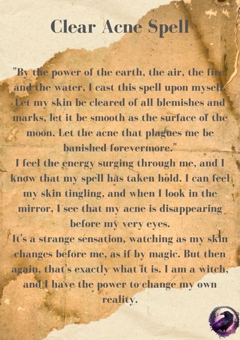 Spell For Beautiful Skin, Powerful Affirmations For Clear Skin, Acne Affirmations, Spell For Clear Skin, Acne Spell, Clear Skin Spell, Manifestation Tiktok, Manifest Clear Skin, Witchy Corner