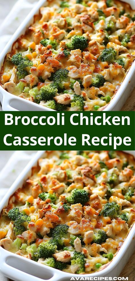 This simple Broccoli Chicken Casserole is a delightful blend of chicken, broccoli, and rice, baked together in a creamy sauce. It's nutritious, filling, and an ideal one-dish dinner option. Fun Chicken Dinner Ideas, Tender Chicken Breast Recipes, Healthy Chicken Meals, Broccoli Chicken Casserole, Tasty Chicken Recipes, Craving Tasty, Chicken Casserole Recipe, Chicken Casserole Recipes, Broccoli Bake