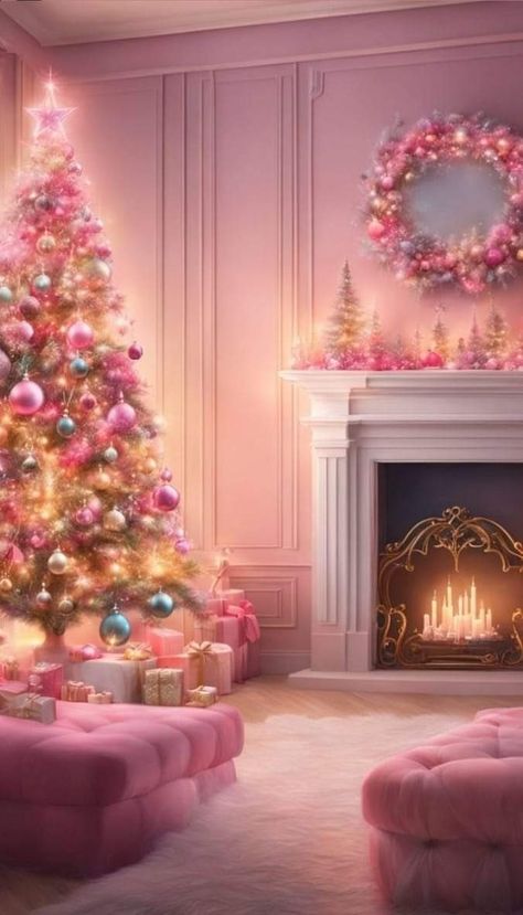 Pink Christmas Backgrounds Aesthetic, Pink Christmas Aesthetic Wallpaper Iphone, Pink Christmas Wallpaper Backgrounds, Pink Christmas Phone Wallpaper, Christmas Wallpaper 3d, Pink Christmas Tree Wallpaper, Saved Wallpaper, Girly Christmas Wallpaper, Pink Christmas Wallpaper Iphone