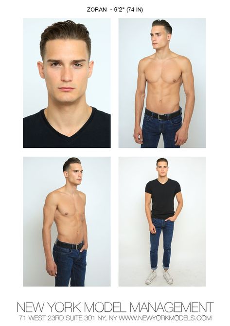 ZORAN · MEN · NEW YORK MODELS Model Digitals Men, Male Digitals, Male Model Digitals, Models Digitals, Model Portfolio Examples, Model Digitals, Dollan Twins, Life Reference, Model Polaroids