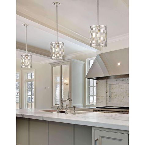 Brushed Nickel 1 Light Mini Pendant Style 430MP-BN Over The Table Lighting, Lights Over Kitchen Island, Kitchen Contemporary, Kitchen Lights, Kitchen Pendant, Farmhouse Kitchens, Lighting Pendant, Kitchen Lighting Fixtures, Kitchen Pendants