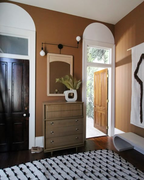 Muralist Liz Kamarul Credit: Courtesy of Liz Kamarul Wall Murals Diy, Paint Trends, Sazerac, New Orleans Homes, Dark Walls, Brown Walls, Favorite Paint, Brown Interior, Painted Doors