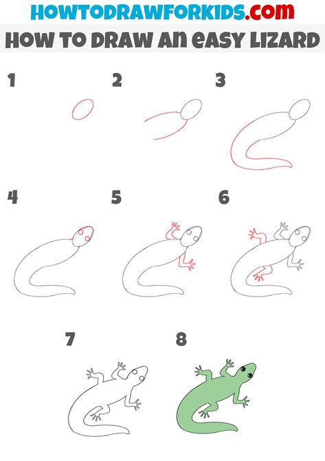 How To Draw A Lizard, How To Draw Lizard, Lizard Drawing, Spotted Gecko, Snake Drawing, Bugs Preschool, Sketching Tips, Coloring Supplies, Drawing Tutorial Easy