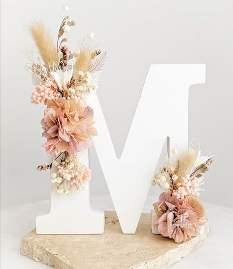 Floral Letters, Easter Decorations, Easter, Floral, Flowers, White