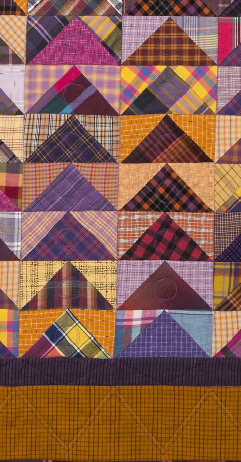 Plaid Quilts, Triangle Quilts, Flying Geese Quilt, Shirt Quilts, Flannel Quilts, Scrappy Quilt Patterns, Quilts Decor, Plaid Quilt, Scrap Quilt Patterns