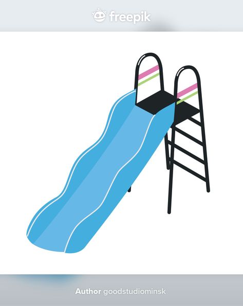 Playground slide with ladder isolated. o... | Premium Vector #Freepik #vector #kids #cartoon #colorful #game Extreme Activities, Playground Slide, Play Activity, Garbage Containers, Blue Costumes, Metal Containers, Beach Slides, Kids Cartoon, Outdoor Playground