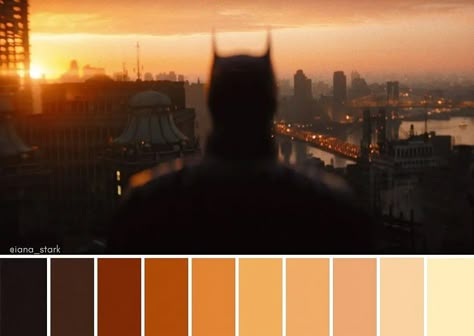 James Chinlund, Movie Color Grading, Greig Fraser, Film Color Grading, Cinema Palettes, Colour Script, Color In Film, Movie Color Palette, The Batman 2022