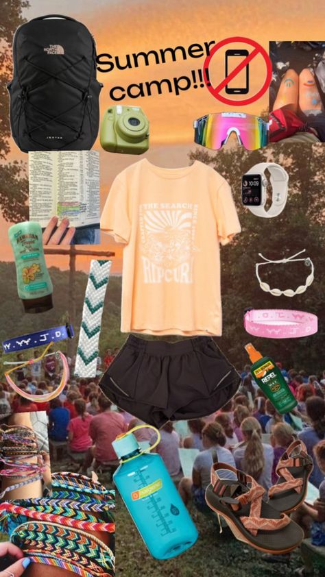 Bible Camp Outfits, Bible Camp Aesthetic, Band Camp Outfits, Summer Camp Fits, Fuge Camp, Summer Camp Aesthetic Outfits, Camp Counselor Outfit, Camping Aesthetic Outfits, Summer Camp Packing List