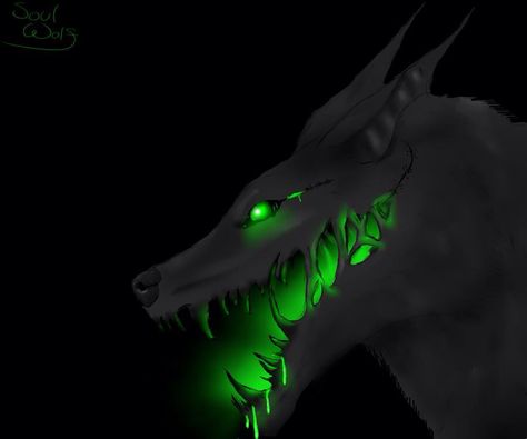 Toxic Wolf Fantasy Cryptic Creatures, Green Wolf, Anime Wolves, Magical Wolf, Wolf Black, Youtube Background, Demon Wolf, Shadow Wolf, Cartoon Wolf