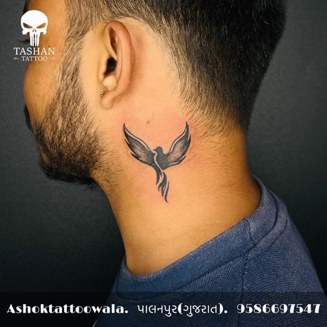 TashanTattoo
AshokTattooWala
S.20. Tirupati plaza
Opp. New bus stand
Near gd modi collage
Palanpur (gujrat)
9586697547
9687533310 Birds Neck Tattoo, Bird Neck Tattoo, Arabic Pattern Design, Bird Tattoo Neck, Bird Design Tattoo, Tattoo On Neck, Phoenix Birds, Wrist Band Tattoo, Phoenix Bird Tattoos