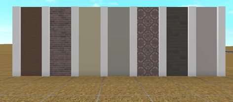 colors (left to right): brown with wood, sand red with bricks, beige, cloudy grey, sand red with detailed tile, flint with long planks, oyster. Autumn Bloxburg Color Scheme, Bloxburg Fall House Color Schemes, Bloxburg Autumn Color Schemes, Bloxburg Fall Color Schemes, Bloxburg Color Schemes Exterior, Brick Colors For House Exterior, Bloxburg Victorian House, Fall Color Pallet, Anime Bodies