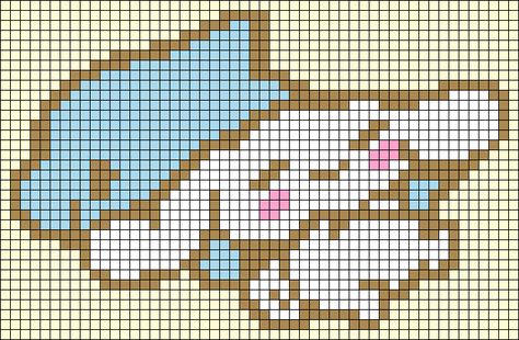 Alpha Patterns Cinnamoroll, Crochet Alpha Pattern Sanrio, Crochet Grid Aesthetic, Cinnamoroll Grid Pattern, Hello Kitty Cross Stitch Pattern Free, Cinnamoroll Alpha Pattern, Alpha Patterns Sanrio, Sanrio Crochet Pattern, Sanrio Alpha Pattern