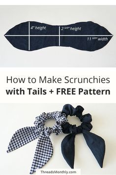 Scrunchies With Tails, Making Scrunchies, Scrunchies Pattern, Types Of Cotton Fabric, Quick Diy Gifts, Diy Scrunchie, Gnome Diy, Sewing Headbands, How To Make Scrunchies