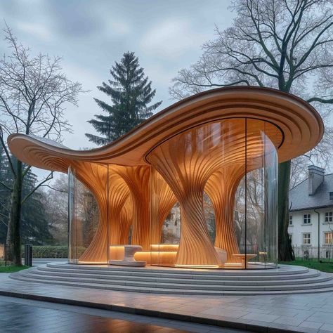 Pavilion Building Concept 4461 Organic Pavilion Architecture, Pavillion Concept Design, Insertion Architecture, Pavilion Architecture Public Spaces, Pavillion Architecture, Architecture Pavilion, Wood Pavilion, Waterfront Development, Serpentine Pavilion