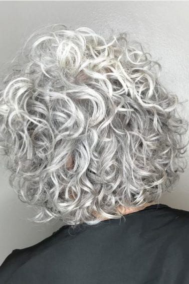 Curly Grey Hair, White Curly Hair, Curly Silver Hair, Stacked Inverted Bob, Curly Gray Hair, Short Permed Hair, Grey Hair Styles, Grey Curly Hair, Mikhail Baryshnikov