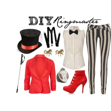 DIY Ringmaster - Polyvore Ringmaster Costume, Halloween Circus, Diy Kostüm, Circus Birthday Party, Circus Costume, Casual Cosplay, Up Costumes, Circus Party, Halloween Carnival