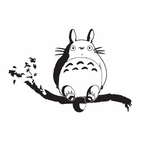 Totoro Black And White, Totoro Outline, Gibli Studio, Cricut Pictures, Craft Challenge, Studio Ghibli Background, Eco Bags, Pop Up Book, Black And White Posters