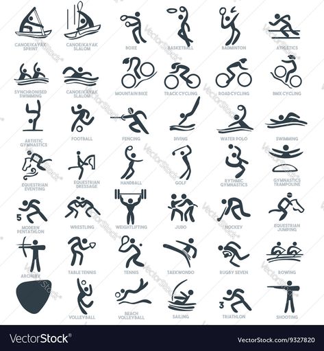 Olympic Icons, Building Icon, Sport Icon, Summer Games, Logo Illustration, Icon Set Vector, Stick Figures, Social Media Posts, Free Vector Images