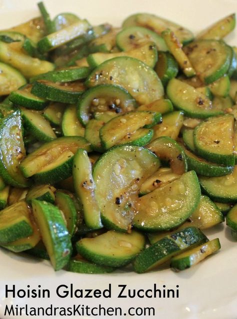 This hoisin glazed zucchini is a easy side dish that gives a little something special to the most prolific summer vegetable.  The hoisin sauce gives it a just a dash of flavor that changes the side dish and makes it new and fresh.  This is one of our favo Easy Side Dish, Summer Vegetable, Hoisin Sauce, Zucchini Recipes, Vegetable Sides, Veggie Sides, Veggie Dishes, Side Dishes Easy, Meat Dishes