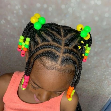 2 Ponytails, Braids And Beads, Black Baby Hairstyles, Black Baby Girl Hairstyles, Baby Girl Hairstyles Curly, Toddler Braided Hairstyles, Toddler Braids, Cute Toddler Hairstyles, Girly Hairstyles