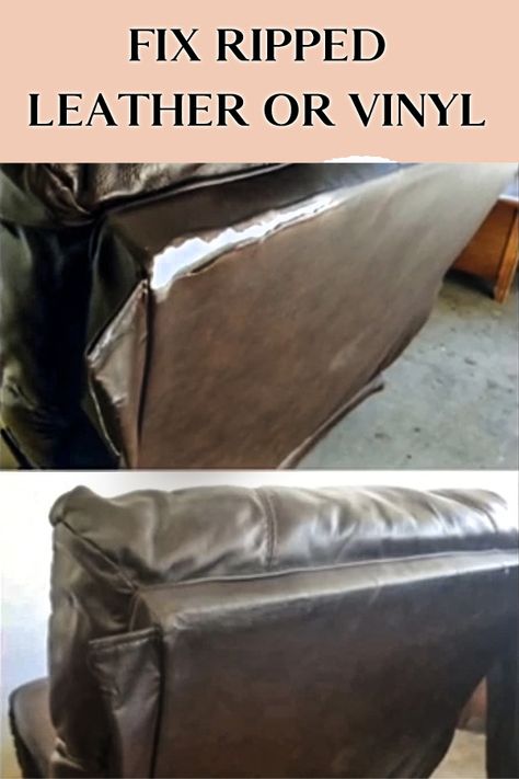 Repair a rip or peeling surface on your vinyl or bonded leather sofa! Rips, scuffs, tears, worn leather, DIY leather repair. How to repair your leather sofa, bonded leather couch. Upcycle your sofa. Restore worn leather. DIY upcycle for leather sofa.   We have been buying, repairing and selling leather for over 10 years full time! How To Fix Ripped Leather Couch, Vinyl Repair Furniture, Fix Peeling Leather Couch, Fixing Leather Couch Tear, How To Patch Leather Couch, How To Repair Leather Furniture, Sofa Repair Ideas, Repair Leather Couch, Patch Leather Couch