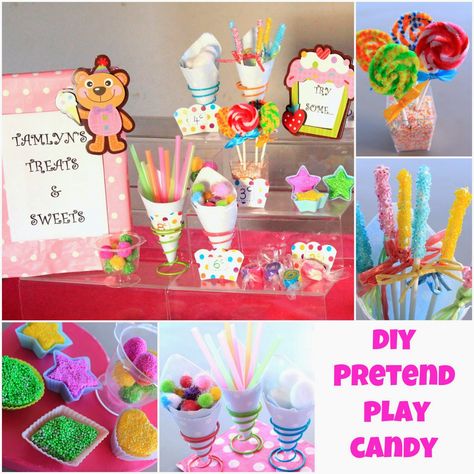 MakingMamaMagic: DIY Pretend Play Candy Sweet Shop Dramatic Play, Cute Sweet Treats, Birthday Bucket List, Dramatic Play Diy, Diy Pretend Play, Bucket List Activities, Dramatic Play Themes, Willy Wonka Party, Fall Family Fun