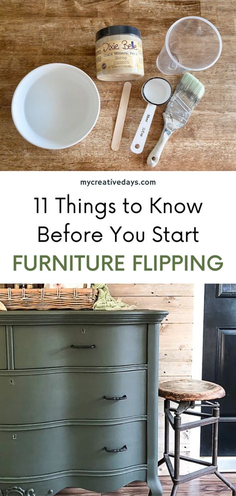 11 Things To Know Before You Start Flipping Furniture - My Creative Days Furniture Flipping Business, Real Wood Furniture, Refinishing Furniture Diy, Furniture Flipping, Budget Home Decorating, Diy Furniture Renovation, Furniture Rehab, Upcycled Home Decor, Wood Working Gifts