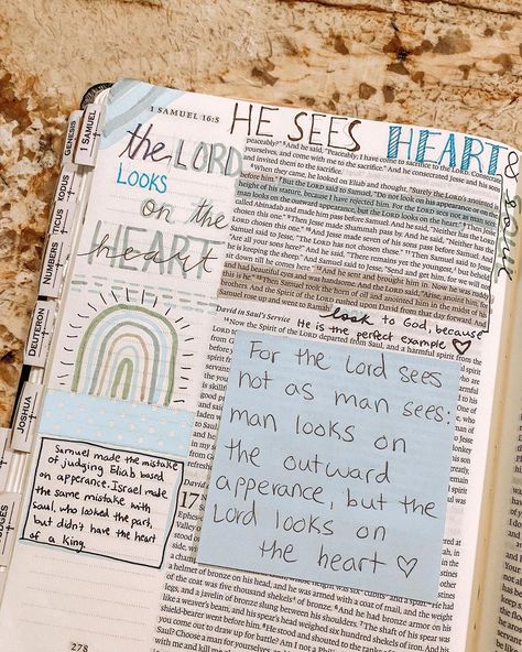 JORDAN | bible journaling on Instagram: ““But the Lord said to Samuel, “Do not look on his appearance or on the height of his stature, because I have rejected him. For the Lord…” 1 Samuel, 1 Samuel Bible Journaling, 1 Samuel 13, 2 Samuel Bible Journaling, 1 Samuel 30:6, Samuel 16:7, Boss Lady Motivation, 1 Samuel 2:2 Verse, 1 Samuel 17:45-47