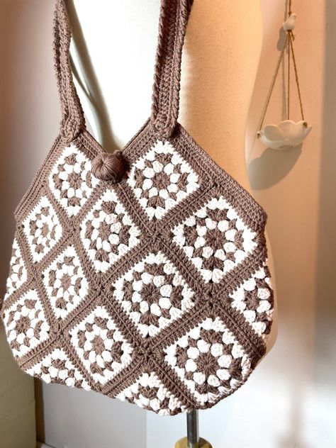 Excited to share the latest addition to my #etsy shop: Brown Ecru Granny Square Crochet Bag | Boho Tote | Hobo Bag | Crochet Purse | Valentines Day Gift | Crochet Gift | Crochet Tote Hand Bag #black #valentinesday #bohohippie #red #crochetbag #grannysquarebag #crochetpurse #crochettotebag #totebag Hobo Bag Crochet, Granny Square Crochet Bag, Square Crochet Bag, Boho Tote, Bag Pattern Free, Granny Square Bag, Gift Crochet, Crochet Gift, Handbag Pattern