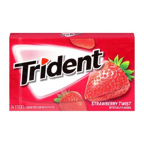 * FREE SHIPPING no minimum required  * Trident Sugar Free Gum Strawberry Twist Flavor (Box of 12 Packs) * Brows Shop & Buy at NonStopSaving.Com Gum Flavors, Sugar Free Gum, Flavored Sugar, Chewing Gum, Tokio Hotel, Essential Bag, Stevia, Junk Food, Bubble Gum