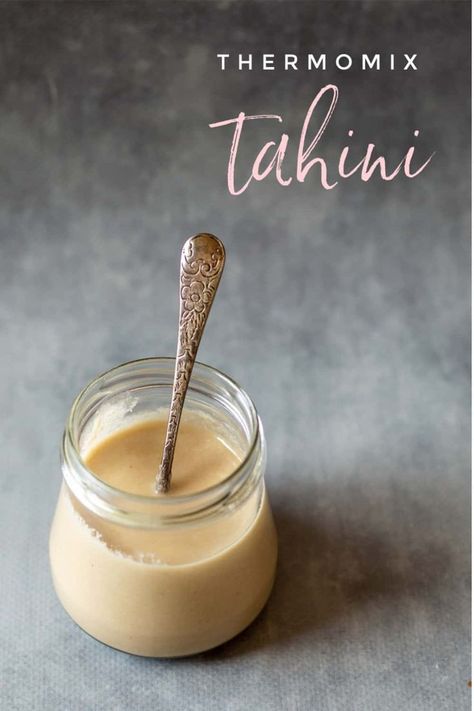 A creamy Thermomix Tahini made with sesame seeds and grape seed oil. Thermomix Recipes Healthy, Thermomix Baking, Tahini Recipe, Grape Seed Oil, Tempeh Recipes, Dip Sauce, Gluten Free Egg Free, Vegan Eggs, Lebanese Recipes