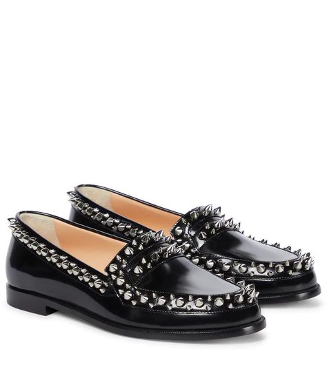 CHRISTIAN LOUBOUTIN Mattia Spikes leather loafers € 1,046 Louboutin Online, Christian Louboutin Sandals, Christian Louboutin Boots, Patent Leather Loafers, Loafers Style, Louboutin Shoes, High Heel Pumps, Christian Louboutin Shoes, Leather Loafers