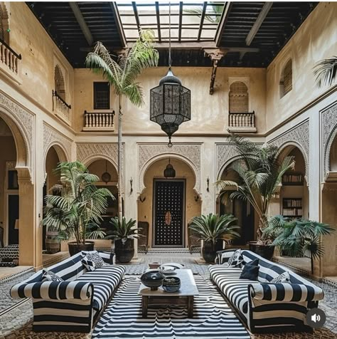 Moroccan Architecture Exterior, Moroccan House Plan, Morrocan Courtyard, British Colonial House, Moroccan Villa, Moroccan Outdoor, Moroccan Houses, Moroccan Riad, Riad Marrakech