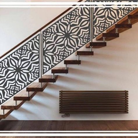 Stairs Quotes, Laser Cut Railing, درابزين السلم, Metal Stair Railing, درج السلم, Stairs Decor, Decor Stairs, Interior Stair Railing, Metal Building Designs