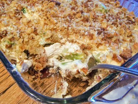 Company Chicken Casserole - I've been making this casserole for over 30 years and it's scrumptious! This version uses broccoli which I will definitely try; I've always used canned asparagus. Company Chicken Casserole, Company Chicken, Pepperidge Farm Stuffing, Chicken And Dressing Casserole, Chicken Casseroles, Stuffing Mix, Pepperidge Farm, Frozen Broccoli, Chicken Recipes Casserole