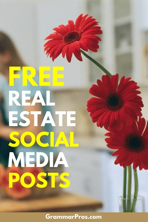 Instagram for real estate agents doesn’t have to be a time suck. We share FREE real estate posts for social media that you can use on your own profile to save you time and help grow your engagement. One less thing on your list of real estate marketing tasks! Just head over to our free content page. #socialmediaforrealestate #grammarpros #realestatemarketingplan #instagramforrealestateagents #instagramforrealestate May Real Estate Posts, Posts For Real Estate Agents, Real Estate Posts For Social Media, Realtor Social Media Posts Free, Real Estate Facebook Posts Ideas, Facebook Real Estate Posts, Closing Day Real Estate Posts, Spring Real Estate Posts, Free Real Estate Social Media Posts